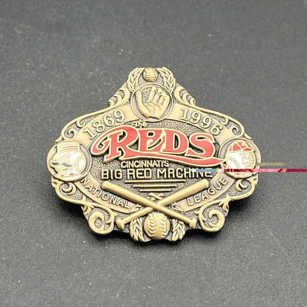 MLB Baseball Cincinnati Reds Big Red Machine Bronze‎ Tone Lapel Hat Pin LE 5000